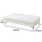 Ottoman en similicuir collé blanc, de style moderne