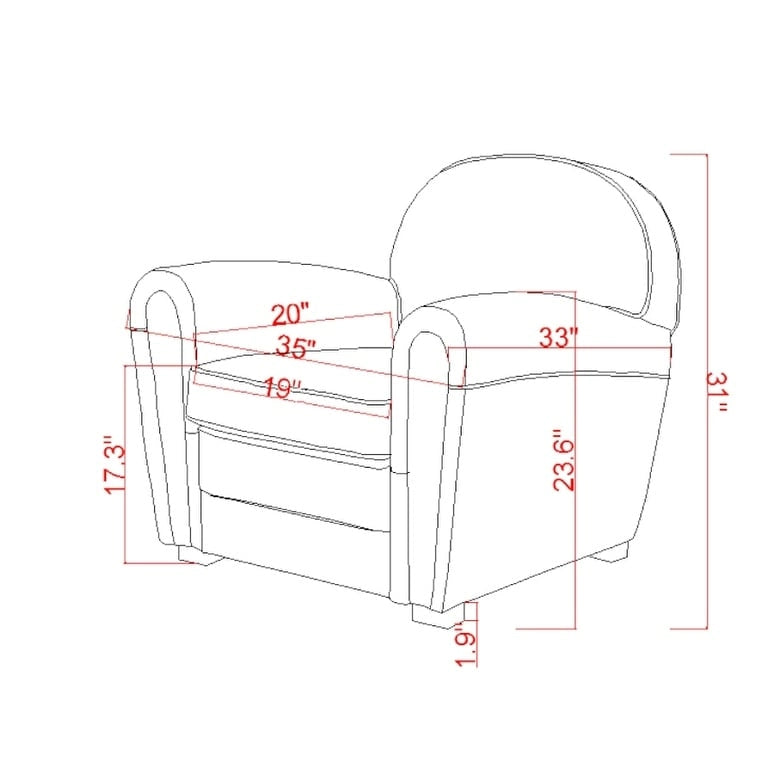 Fauteuil club en cuir véritable – Marron, Siège d'appoint classique pour salon