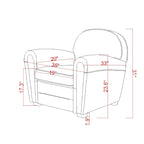 Fauteuil club en cuir véritable – Marron, Siège d'appoint classique pour salon