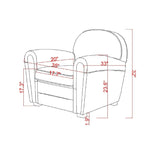 Fauteuil club en cuir véritable – Marron, Siège d'appoint classique pour salon
