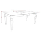 Ensemble table à manger rectangulaire et chaises à assise en bois – Fini blanc lin