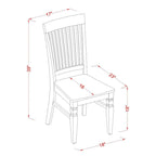 Ensemble table à manger rectangulaire et chaises à assise en bois – Fini blanc lin
