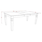 Ensemble table à manger rectangulaire et chaises à assise en bois – Fini blanc lin