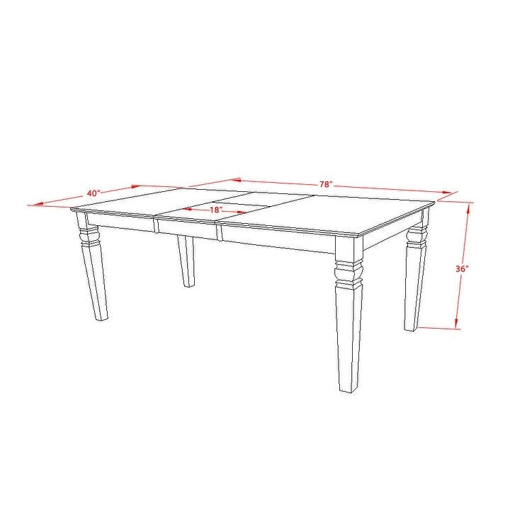 Ensemble table à manger rectangulaire et chaises à assise en bois – Fini blanc lin