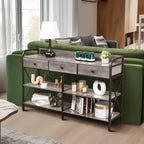 Console étroite avec 3 tiroirs et station de recharge