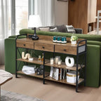 Console étroite avec 3 tiroirs et station de recharge