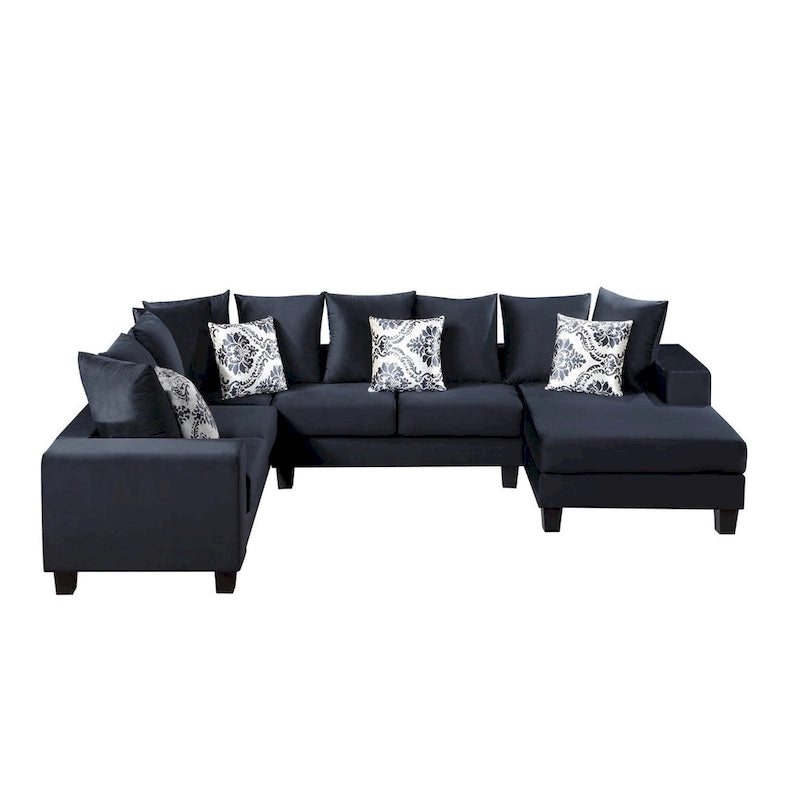 Canapé d'angle moderne en U – Grande taille avec plusieurs oreillers inclus