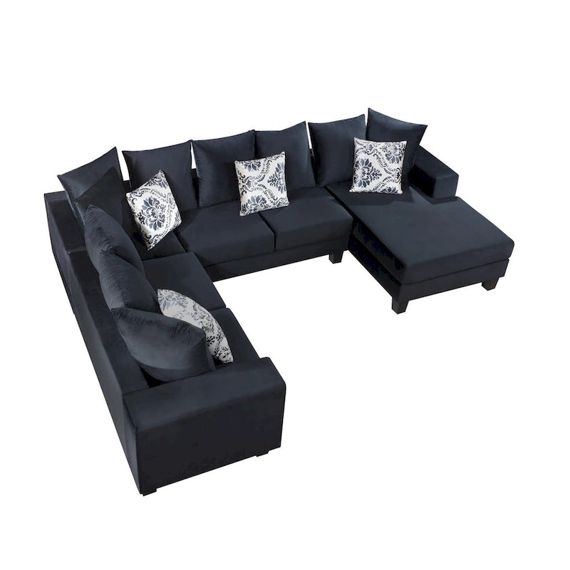 Canapé d'angle moderne en U – Grande taille avec plusieurs oreillers inclus