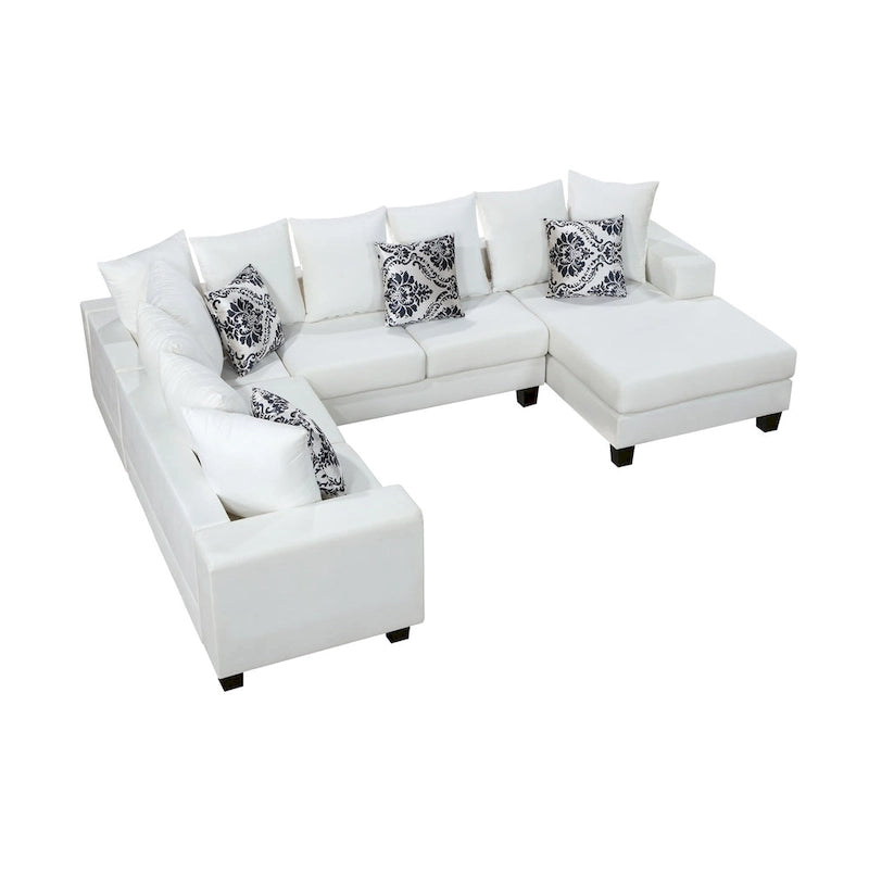 Canapé d'angle moderne en U – Grande taille avec plusieurs oreillers inclus