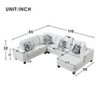 Canapé d'angle moderne en U – Grande taille avec plusieurs oreillers inclus
