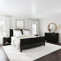 Homestyles 4-Piece Oak Park Black Wood King Bed, Two Nightstands and Dresser Set