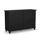 Ensemble de lit king, deux tables de chevet et commode Homestyles 4 pièces en bois noir Oak Park