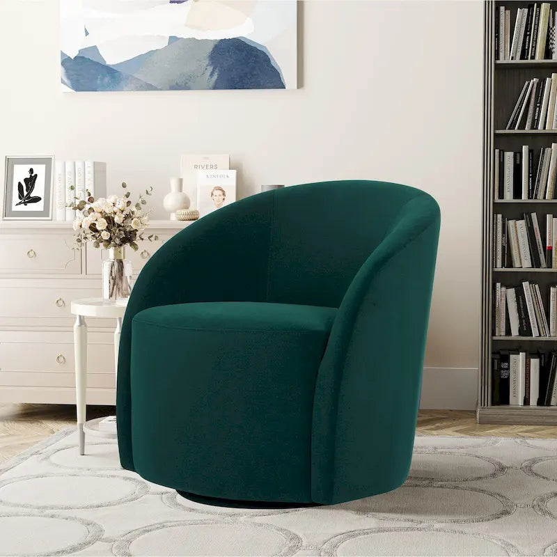 Fauteuil baignoire pivotant avec piètement rembourré