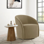 Fauteuil baignoire pivotant avec piètement rembourré