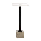 Table d'appoint en marbre noir et blanc avec plateau en verre