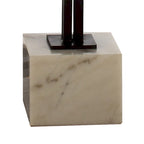 Table d'appoint en marbre noir et blanc avec plateau en verre