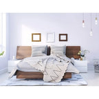 Nexera Denali 4 Piece Bedroom Set, Walnut and White