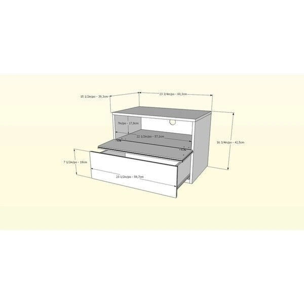 Ensemble de chambre Nexera Denali 4 pièces, Noyer et Blanc