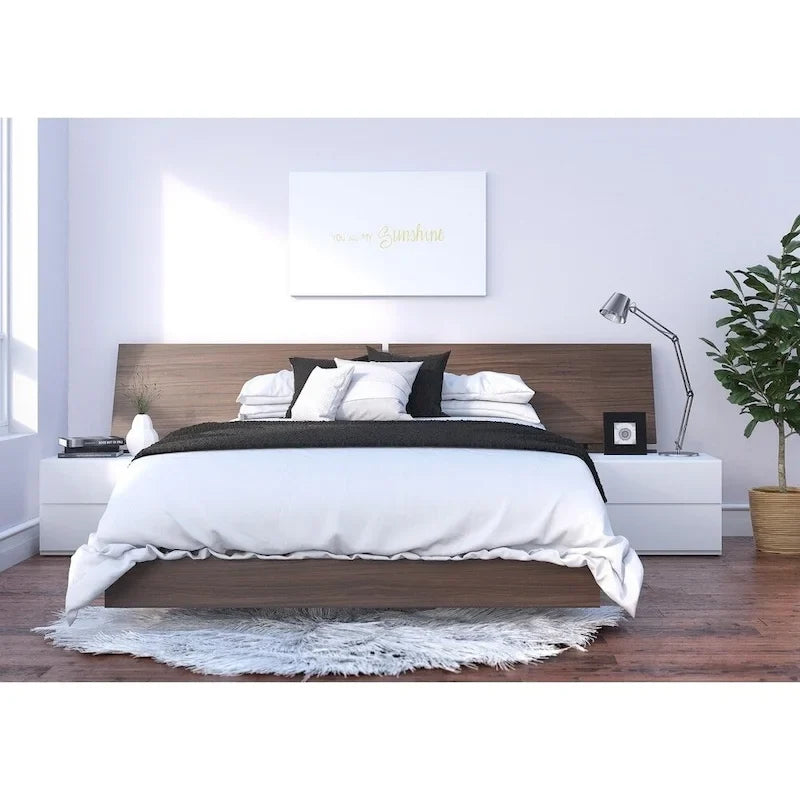 Ensemble de chambre Nexera Denali 4 pièces, Noyer et Blanc