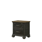 Ensemble de chambre à coucher Josalina 5 pièces marron moderne contemporain en bois massif et placages avec rangement en tissu