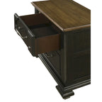Ensemble de chambre à coucher Josalina 5 pièces marron moderne contemporain en bois massif et placages avec rangement en tissu
