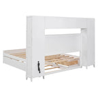 Lit en bois Queen size Nestfair avec armoire tout-en-un