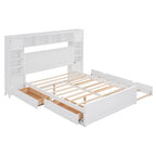 Lit en bois Queen size Nestfair avec armoire tout-en-un