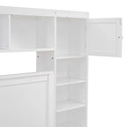 Lit en bois Queen size Nestfair avec armoire tout-en-un