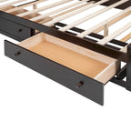 Lit en bois Queen size Nestfair avec armoire tout-en-un