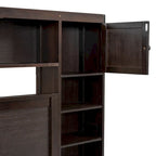 Lit en bois Queen size Nestfair avec armoire tout-en-un