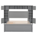 Lit en bois Queen size Nestfair avec armoire tout-en-un