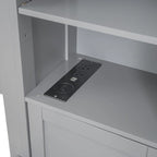 Lit en bois Queen size Nestfair avec armoire tout-en-un