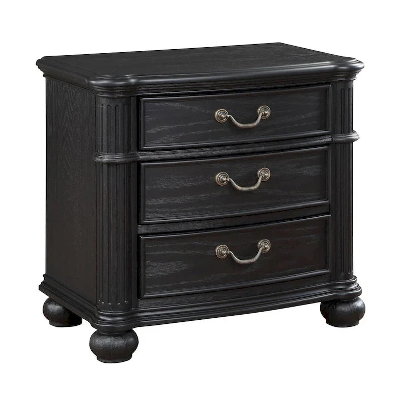 Ensemble de chambre à coucher 5 pièces Taylor Black, capitonné et rembourré