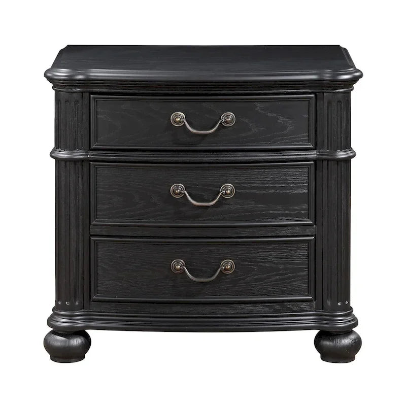 Ensemble de chambre à coucher 5 pièces Taylor Black, capitonné et rembourré