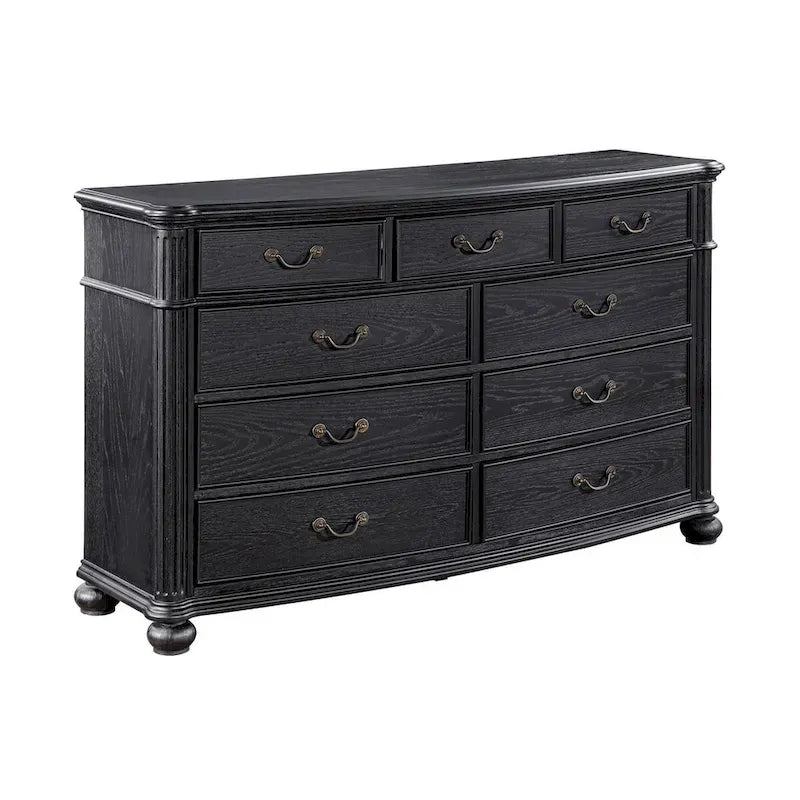 Ensemble de chambre à coucher 5 pièces Taylor Black, capitonné et rembourré