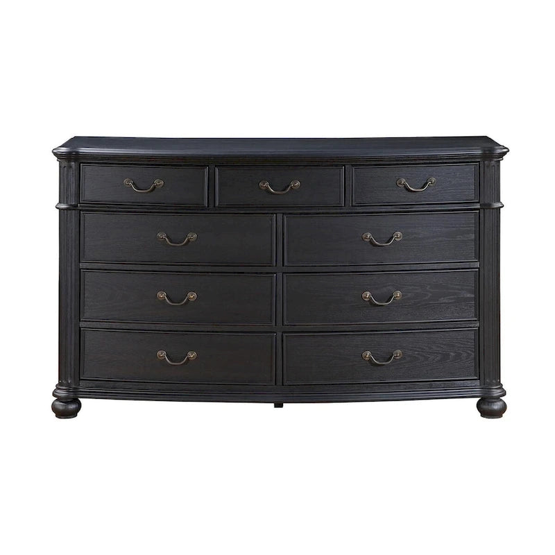 Ensemble de chambre à coucher 5 pièces Taylor Black, capitonné et rembourré