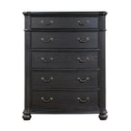 Ensemble de chambre à coucher 5 pièces Taylor Black, capitonné et rembourré