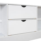 Lit plateforme double avec tête de lit de rangement et 8 tiroirs