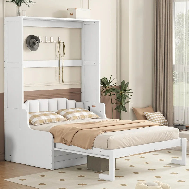 Lit escamotable en bois avec coussin – Lit rabattable peu encombrant