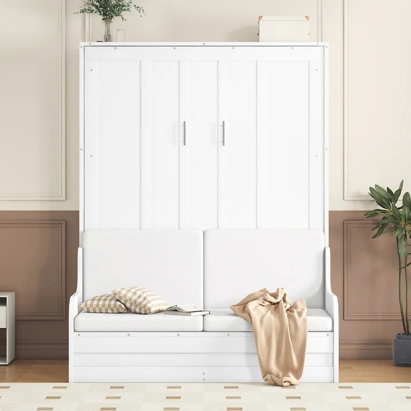 Lit escamotable en bois avec coussin – Lit rabattable peu encombrant