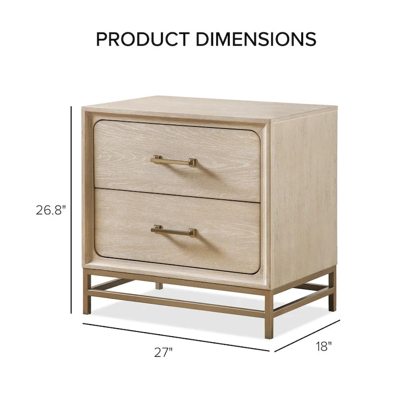 Ensemble de chambre à coucher 4 pièces en bois massif chêne Drayden Transitional