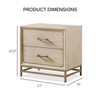 Ensemble de chambre à coucher 4 pièces en bois massif chêne Drayden Transitional