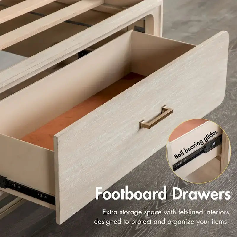 Ensemble de chambre à coucher 4 pièces en bois massif chêne Drayden Transitional