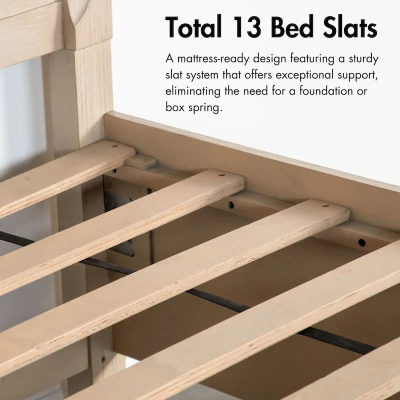 Ensemble de chambre à coucher 4 pièces en bois massif chêne Drayden Transitional