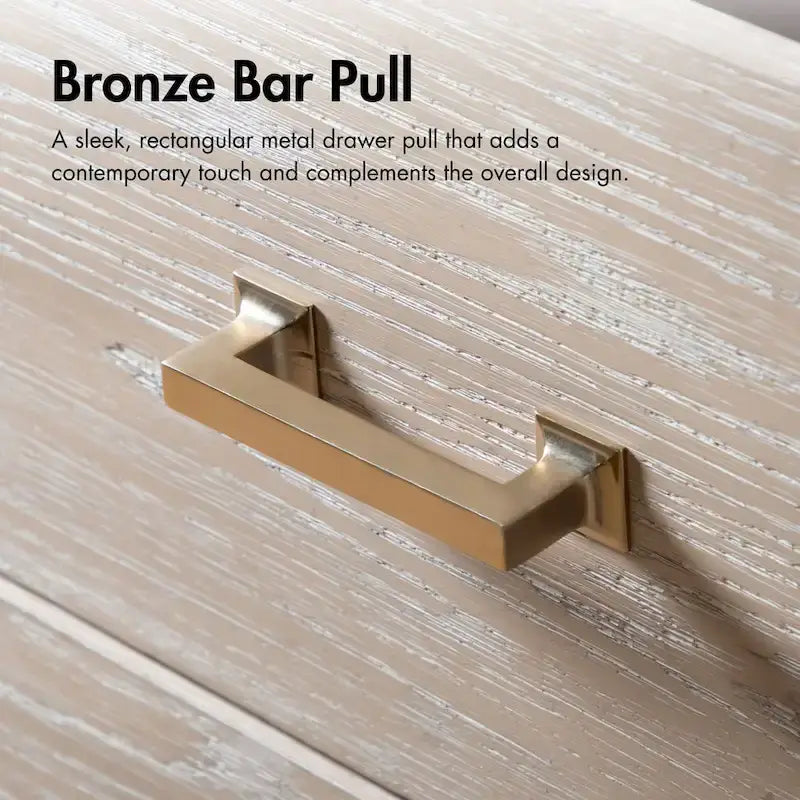 Ensemble de chambre à coucher 4 pièces en bois massif chêne Drayden Transitional