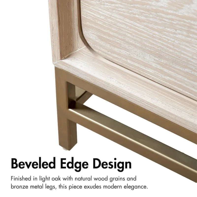 Ensemble de chambre à coucher 4 pièces en bois massif chêne Drayden Transitional