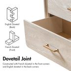 Ensemble de chambre à coucher 4 pièces en bois massif chêne Drayden Transitional