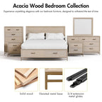Ensemble de chambre à coucher 4 pièces en bois massif chêne Drayden Transitional