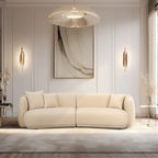 Canapé d'angle rectangulaire moderne 4 places Sagebrook Home, neutre - 117 x 49 x 31
