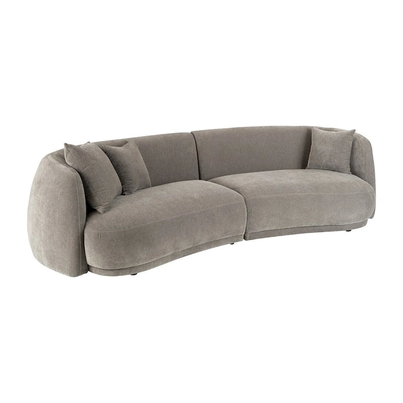Canapé d'angle rectangulaire moderne 4 places Sagebrook Home, neutre - 117 x 49 x 31